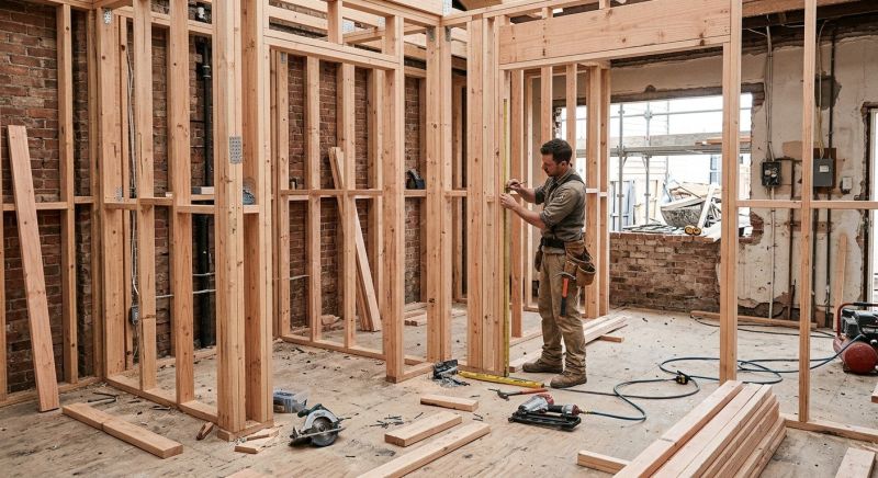 Interior Wall Framing in Conroe, TX