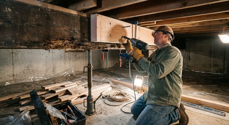 Basement Beam Repair in Wilmington, NC